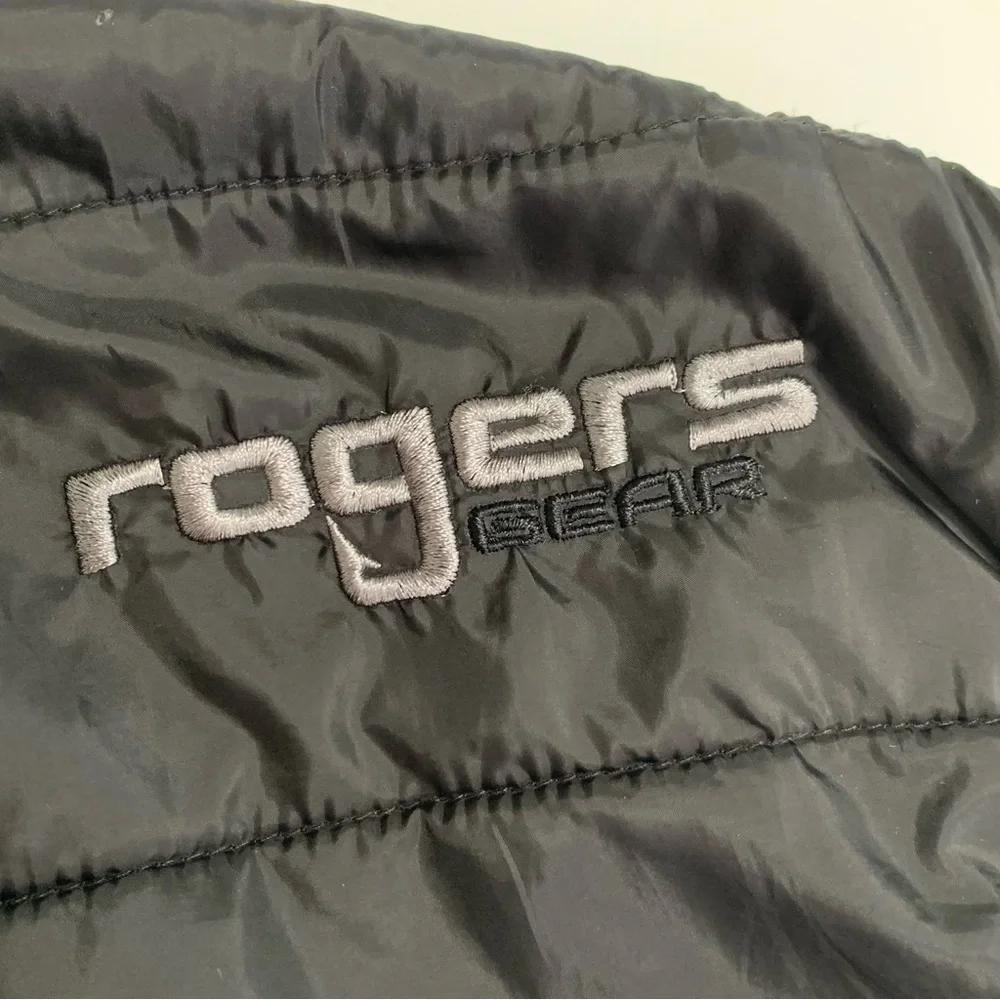 Roger’s Gear Men's Black Quilted Vest Full Front Zip Size XL Outdoors Fishing